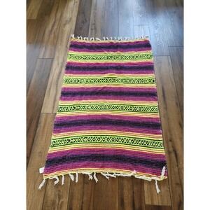 Frank's Textiles Blanket Throw Colorful Striped Mexican Fiesta Serape‎ 58" x 36"